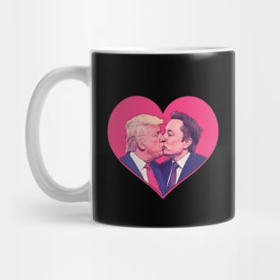 Funny Trump & Elon Kissing Heart Valentine Mug